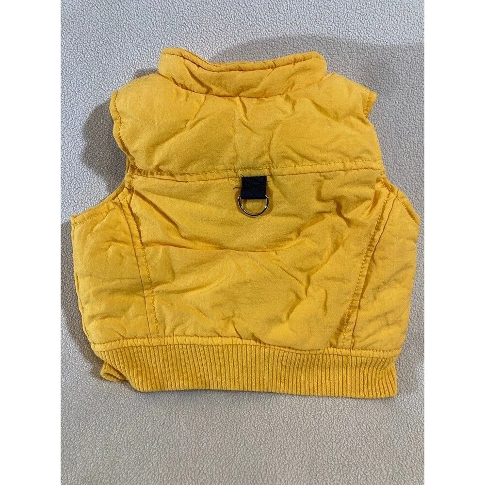 Vintage 2009 Baby Gap Utility Vest Sz 0-6‎ Month Yellow Full Zip Up Pockets